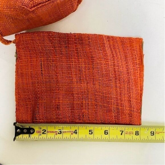 ADRIANA CARAS RAFFIA TOTE BAG -BEACH -VACATION BAG ORANGE OVERSIZED EUC - Picture 8 of 13